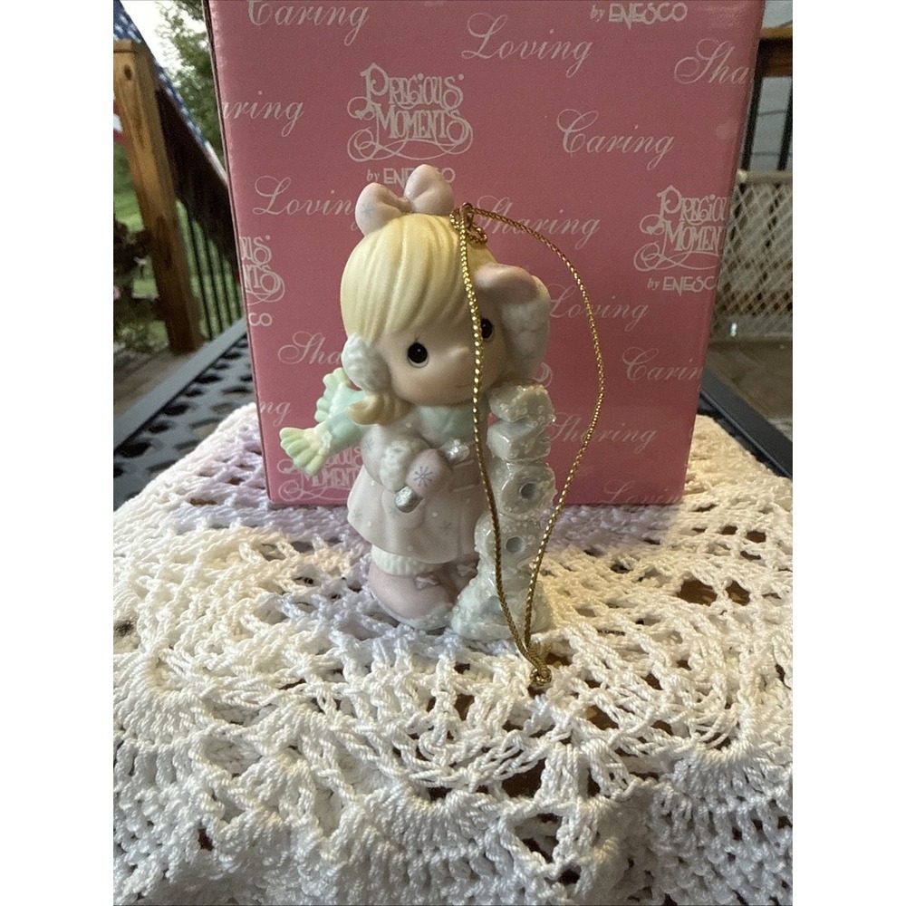 Precious Moments 112840 " Icy Good Times Ahead" 2003 Ornament W/ Box & tag